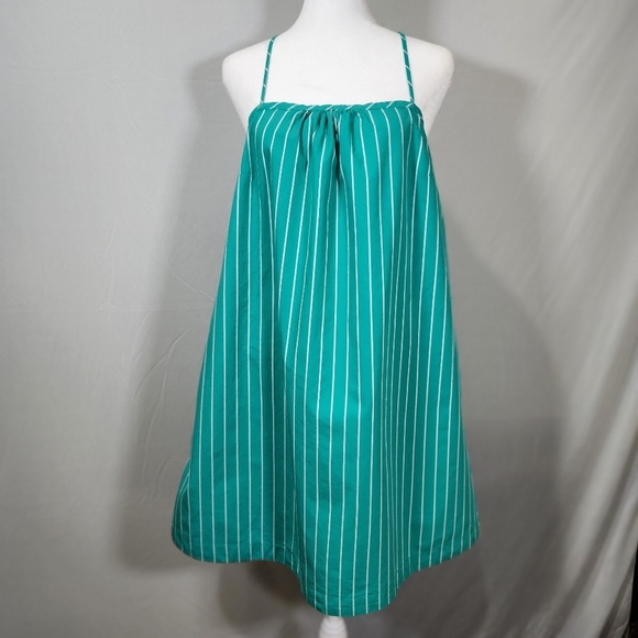 a new day Green Pleated Tie Front Sundress Resortwear,vacation,travel - Picture 2 of 10